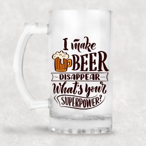 Giftboxwale- Funny, Inspirational, Quirky Quote & Photos Frosted Beer Mug/Glass - Gift for Husband Father Friends on Birthday (Pack of 1)
